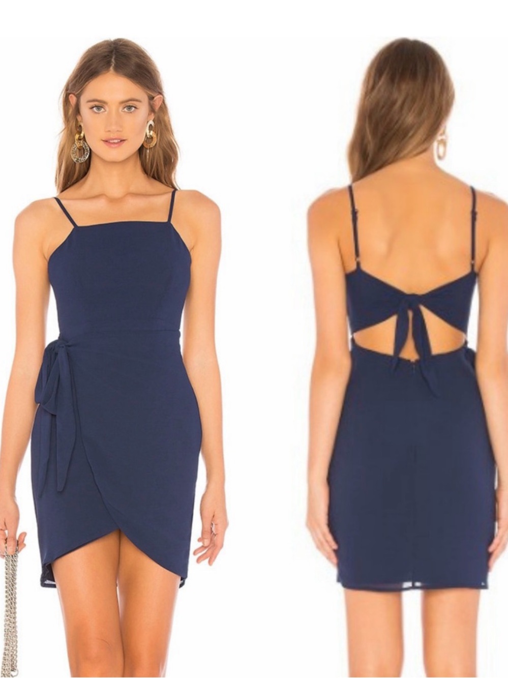SUPERDOWN Revolve Morgan Layered Mini Dress Navy Size XS